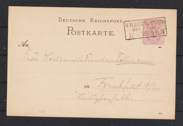 Ganzsache P 12 B, R3 WILHELMSHÖHE BEI CASSEL 12.8.86 (0557)
