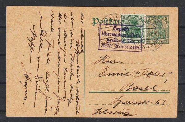 Ganzsache P 96  SINGEN  3.7.15, zensiert  (0569)