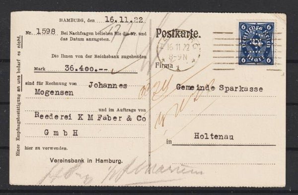 MiNr. 228 gezähnte Postkarte 16.12.22  (0572)