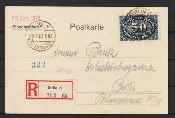 portogerechte R-Postkarte im Ortsverkehr 25.1.23 (0580)