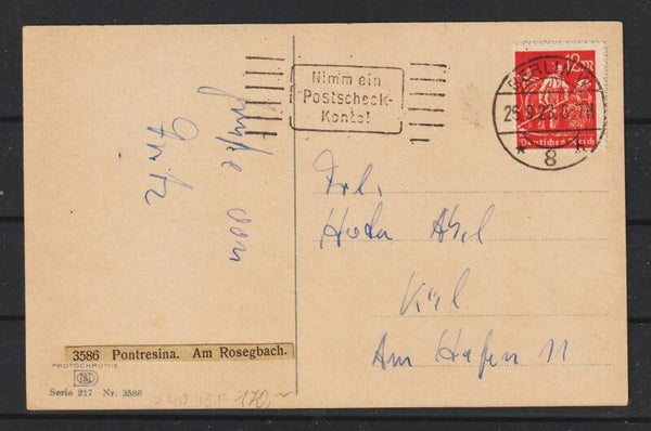 MiNr. 240 auf Postkarte  BERLIN 25.9.23   (0706)
