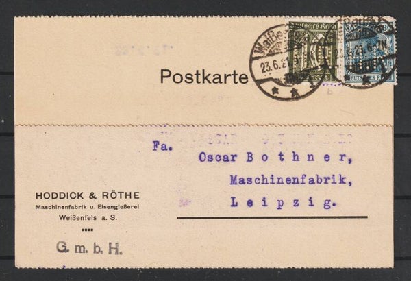 MiNr. 159 b, 144, "HODDICK & RÖTHE" WEISSENFELS 23.6.21      (0707)