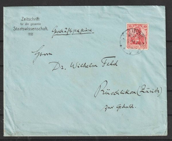 MiNr. 86 I Drucksache "Zeitschrift f.d.g. Staatswissenschaft"  LEIPZIG  8.6.10  (0717)