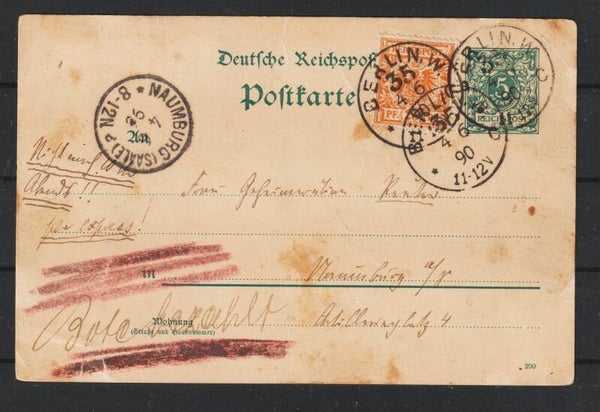 MiNr. 49 auf Eilboten Express Postkarte  BERLIN 4.6.90 !  (0722)