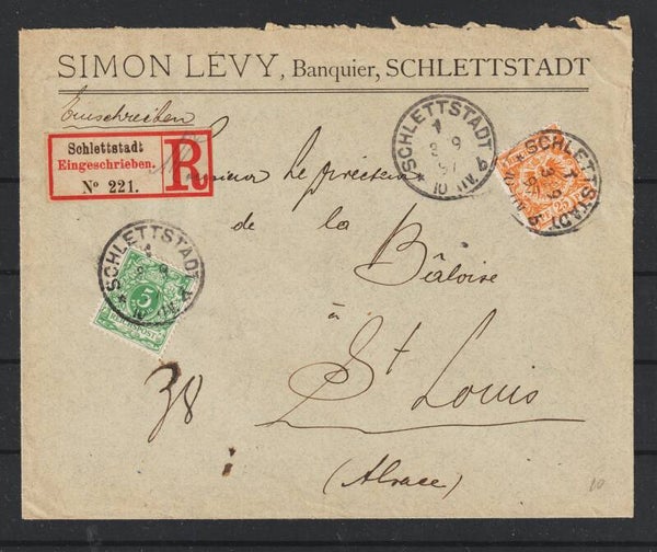 MiNr. 49 auf Einschreiben-Brief  SCHLETTSTADT 3.9.97   (0723)