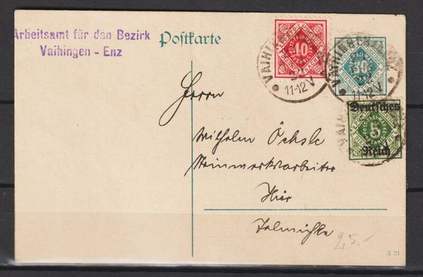 DIENST Ganzsache mit Zusatzfrankatur (0740)