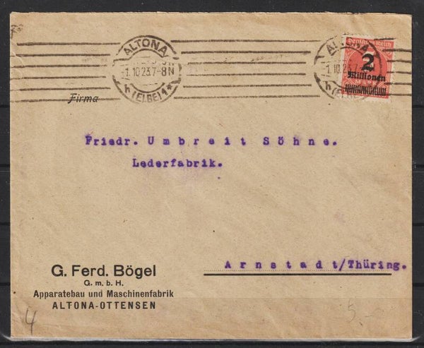 MiNr. 312 FDC ALTONA 1.10.23 (0747)