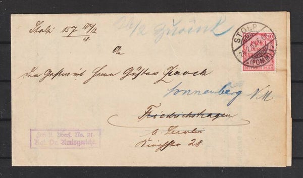 MiNr. D 4 Gerichtsbrief STOLP 24.2.03  (0751)
