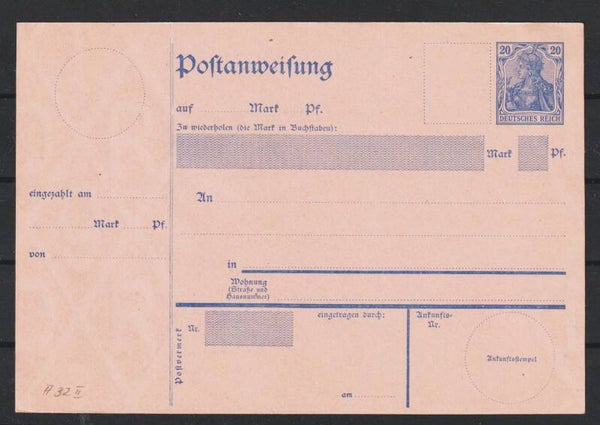 Ganzsache Postanweisung A 32 II  (0755)