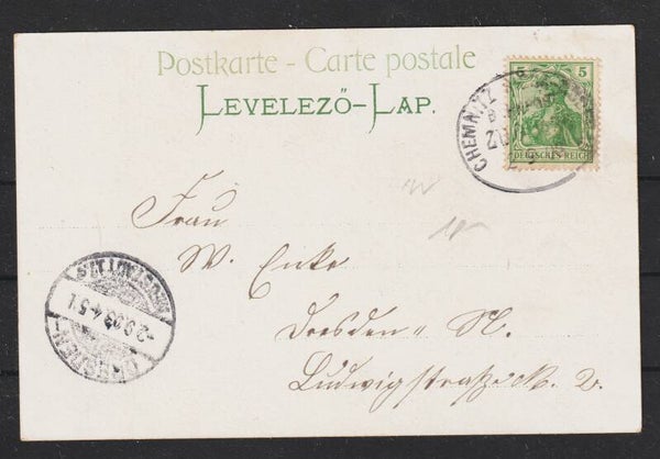 MiNr. 70, AK, Bahnpoststempel  CHEMITZ-RIESA-RÖDERAU 2.9.03  (0757)