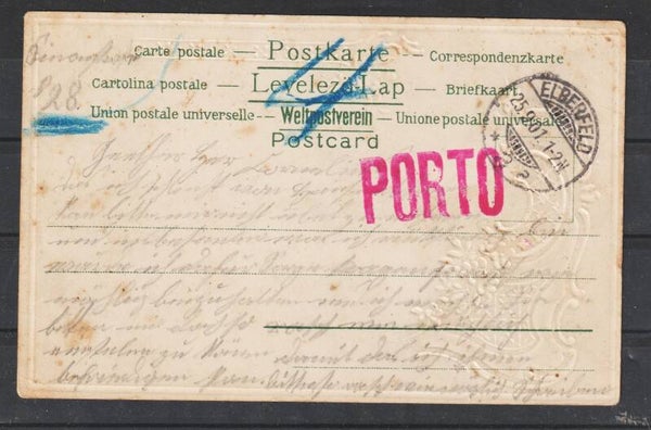 roter Porto Stempel auf Postkarte EBERSWALDE 25.9.01  (0758)