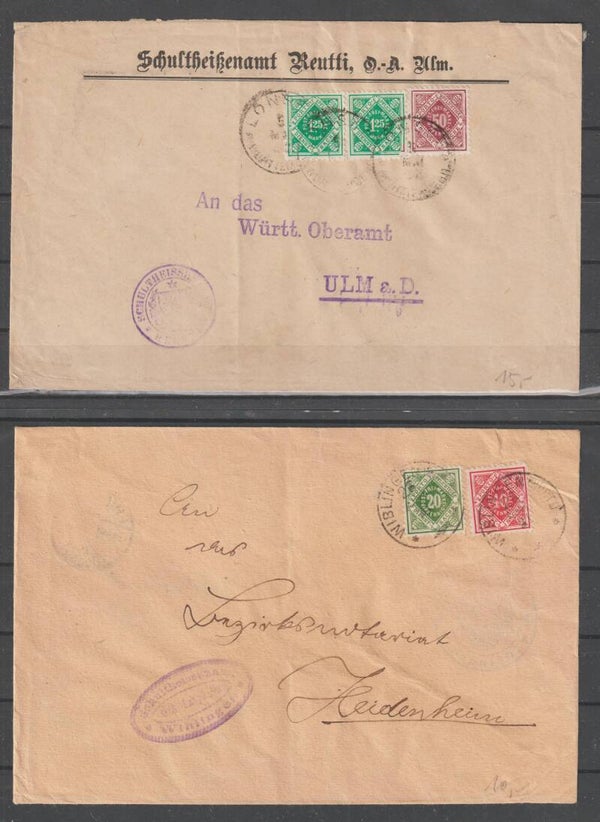 Württemberg, 2  DIENST Briefe  (0760)