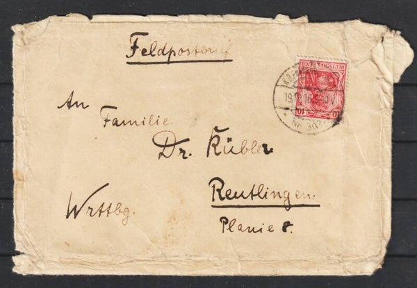 Feldpostbrief  KD FELDPOSTAMT Nr.307  19.12.16  (0766)