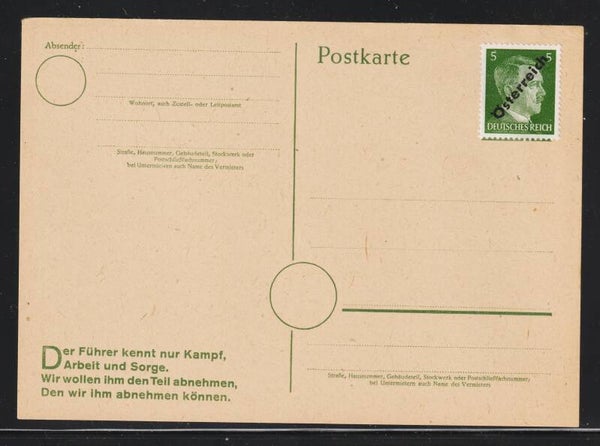 Ganzsachen Karte Adolf Hitler, ÖSTERREICH (0767)