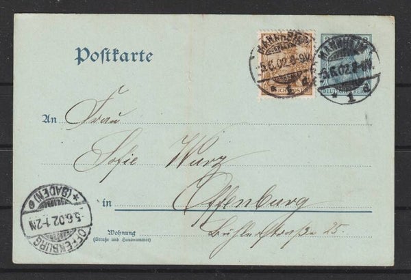 Ganzsache P 57, Reichspost / Deutsches Reich MANNHEIM 5.6.02  (0769)
