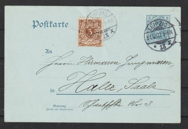 Ganzsache P 63 Y, MiNr. 45  LEIPZIG 31.12.02 Letzttag (0769)