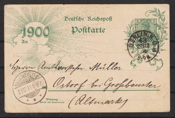 Ganzsache P 43 vom 27.12.1899 !!!  (0773)