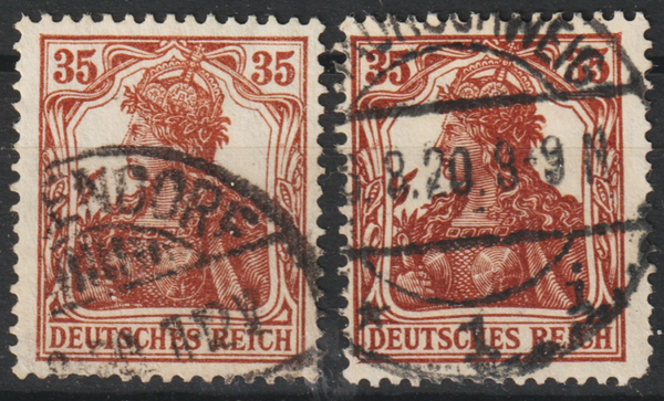 MiNr. 103 a/b gestempelt, beide geprüft (0775)