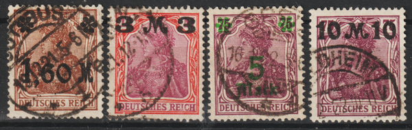 MiNr. 154-157 gestempelt, geprüft   (0775)