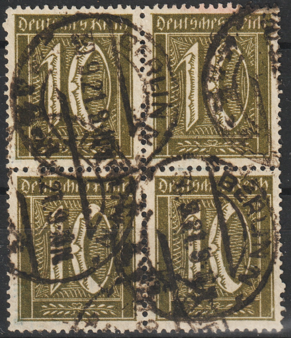 MiNr. 159 Viererblock gestempelt, geprüft  (0776)
