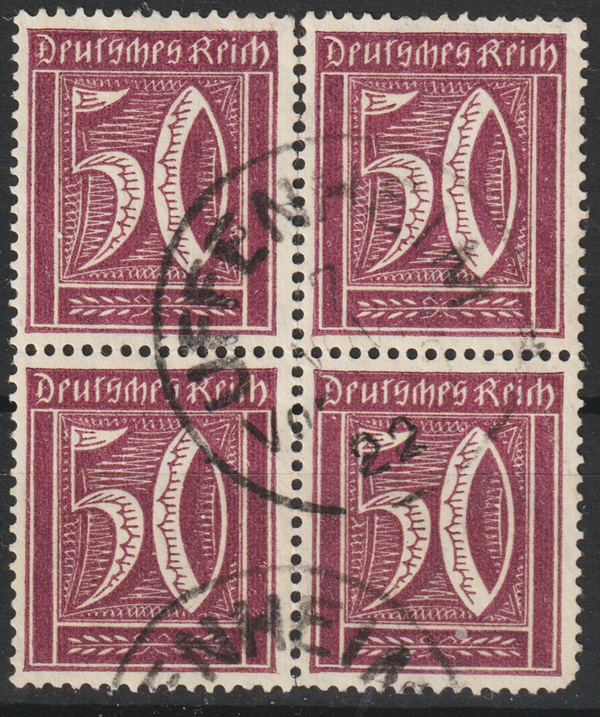MiNr. 183 Viererblock gestempelt, geprüft  (0776)