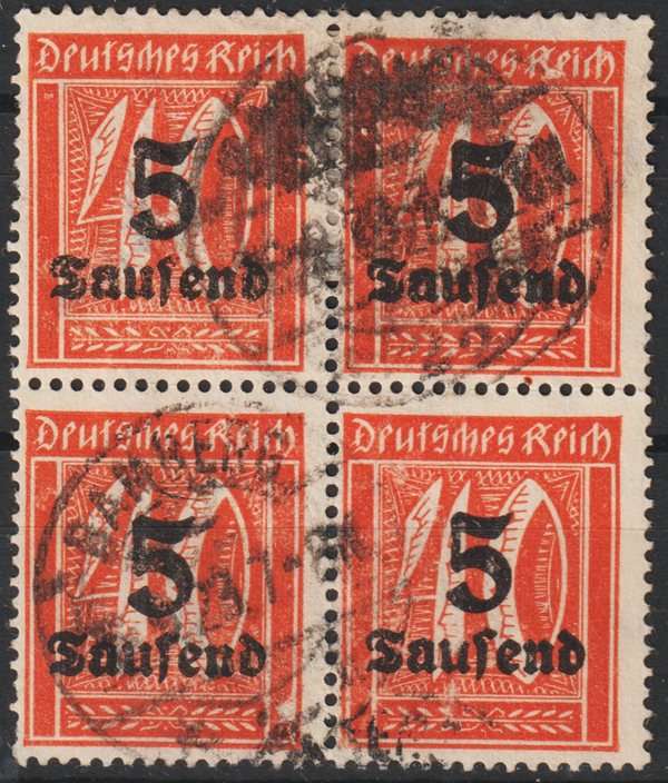 MiNr. 277 Viererblock gestempelt, geprüft   (0776)