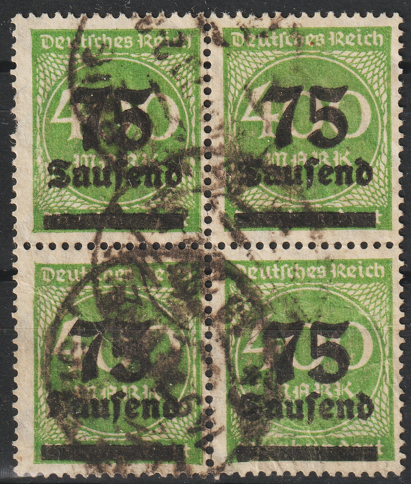 MiNr. 287 Viererblock gestempelt, geprüft   (0776)
