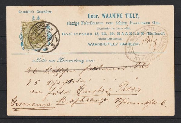 MiNr. 147 auf Postkarte "Gebr. Wanning Tilly" MAGDEBURG 4.11.21  (0777)