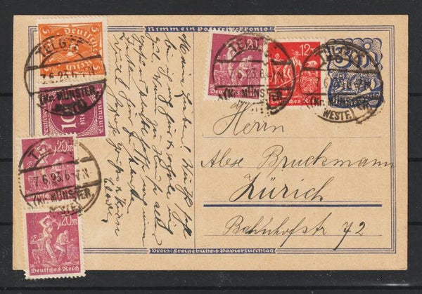 portogerechte Postkarte TELGTE 7.6.23 in die Schweiz (0782)