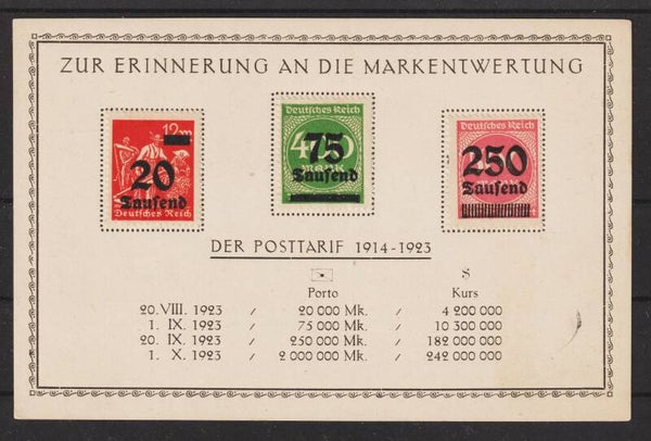 Postkarte "Zur Erinnerung an die Markenentwertung"  (0785)