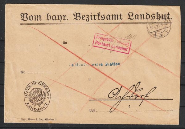 "Freigebühr bezahlt" LANDSHUT 20.4.23, weitergeleitet MiNr. D 72 ACHDORF  26.APR.23  (0791)