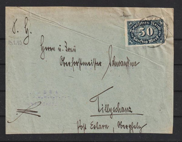 MiNr. 246 U Briefvorderseite, geprüft FALSCH (0794)