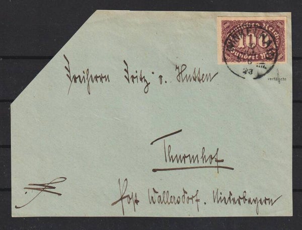 MiNr. 247 U Briefvorderseite, geprüft Weinbuch BPP verfälscht  (0794)