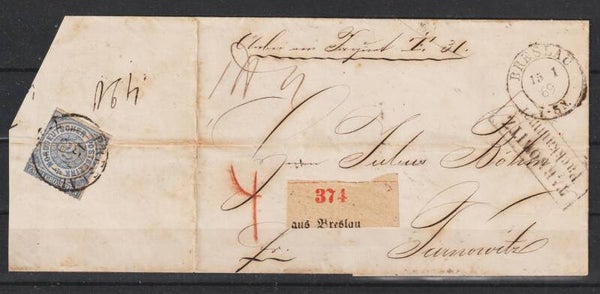 MiNr. 17  EF auf Paketbegleitbrief    (0801)