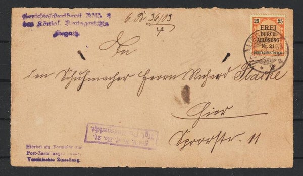 MiNr. D 6 Einzelfrankatur 22.4.03  (0801)