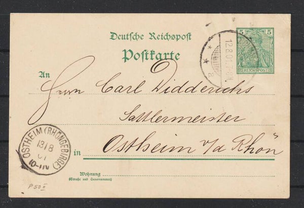 Ganzsache P 50   SCHMALKALDEN 12.8.01  (0807)