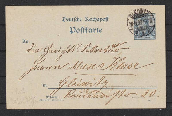 Ganzsache P 44  GLEIWITZ 20.11.00 (0808)