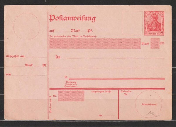 Ganzsache Postanweisung A 31  1907  (0815)