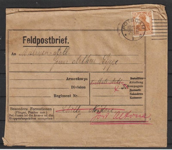 Feldpostbrief vom 10.11.15  (0818)
