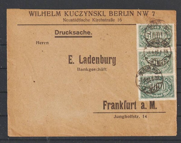 MiNr. 256 portogerechte Drucksache, BERLIN 7.9.23   (0844)