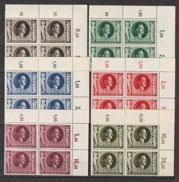 MiNr. 844-849 postfrische ** Bogenecken  (0848)