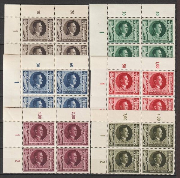 MiNr. 844-849 postfrische ** Bogenecken  (0848)