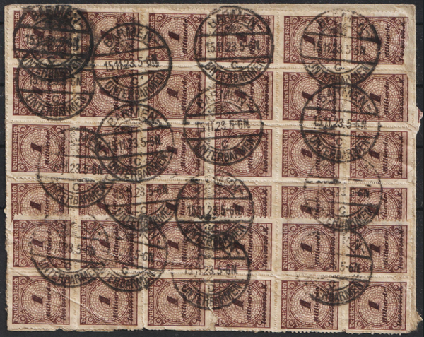 MiNr. 325 B (40x) auf Brief BARMEN 15.11.23 (0857)