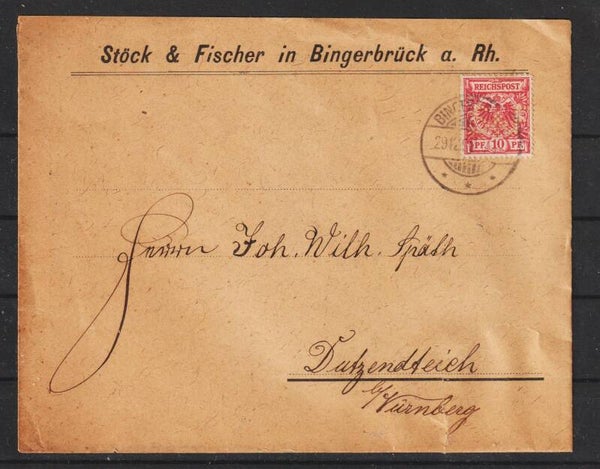 MiNr. 47 Brief BINGERBRÜCK 29.12.98, Firmenlochung S&F (0858)