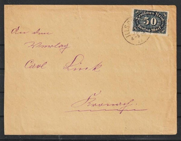 MiNr. 246 c auf Brief ILLSCHWANG 22.JAN.23, geprüft (0861)