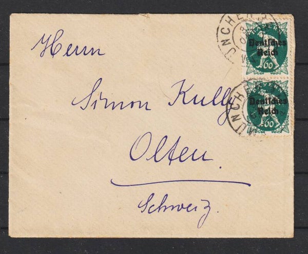 MiNr. 126 (2x) auf Brief  MÜNCHEN  3.OKT.21  (0871)