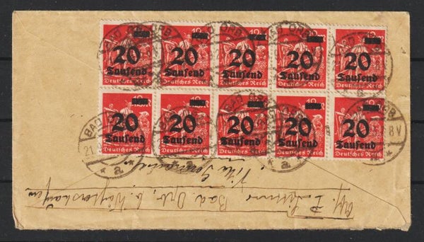 MiNr. 280 (10x), 275  Brief BAD ORB 21.9.23  (0872)