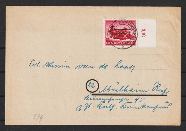 MiNr. 879 EF Brief von Essen nach Mühlheim  (0877)