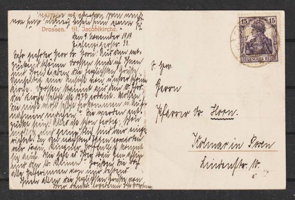 MiNr. 101 EF auf AK "St. Jakobskirche" DROSSEN  10.11.19  (0884)