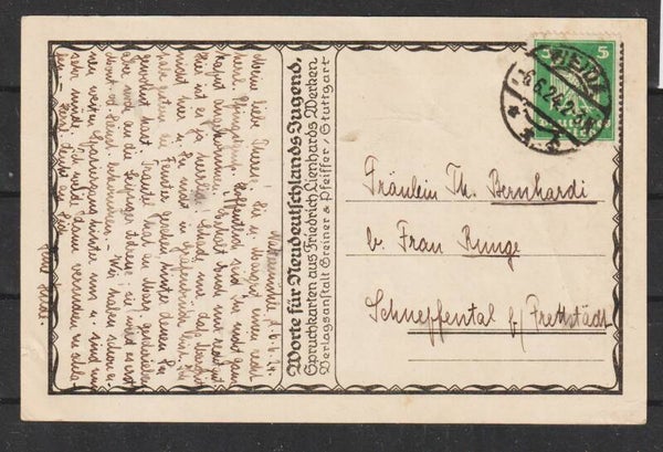 MiNr. 356 auf Postkarte  WEIDA  6.6.24  (0884)